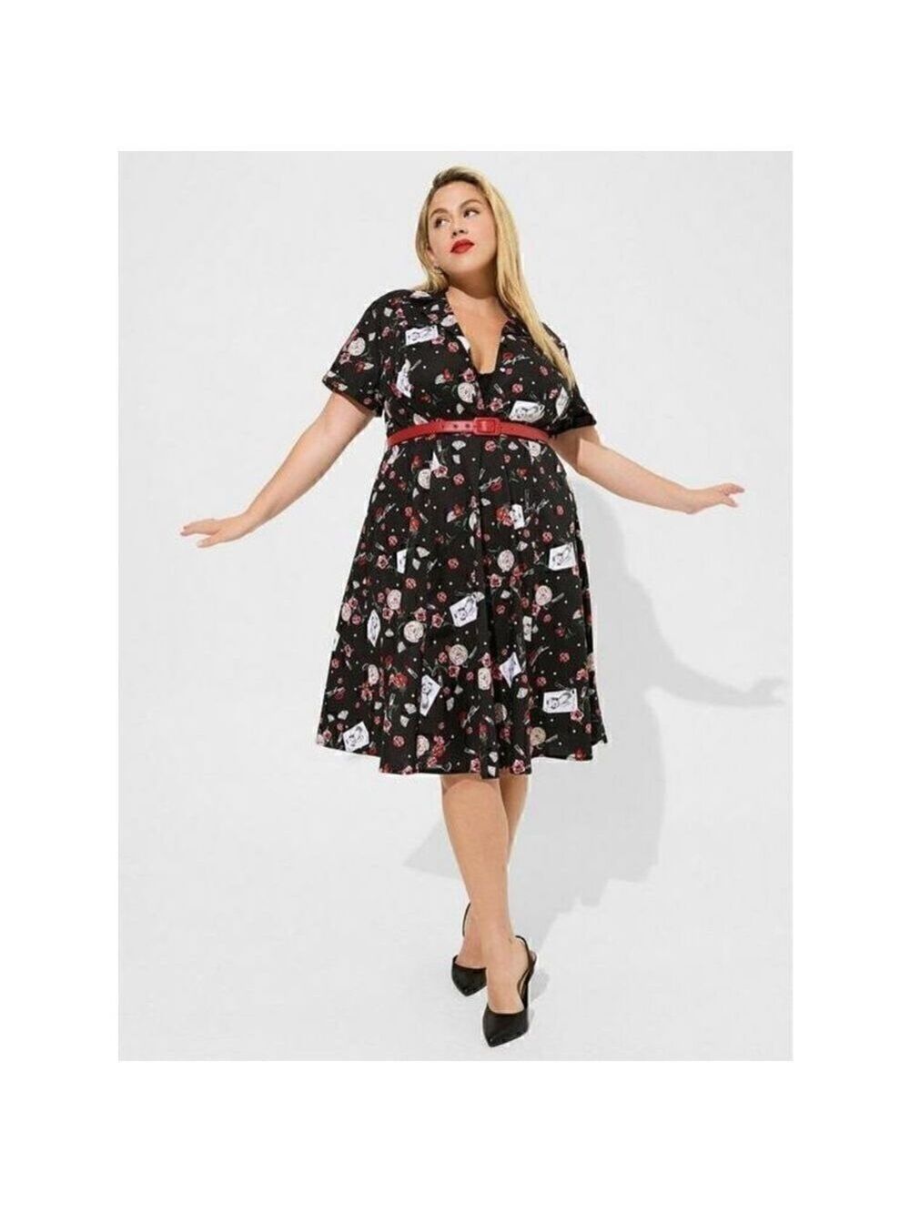 Torrid Marilyn Monroe Midi Retro Button Front Swing Dress (Size 18)
